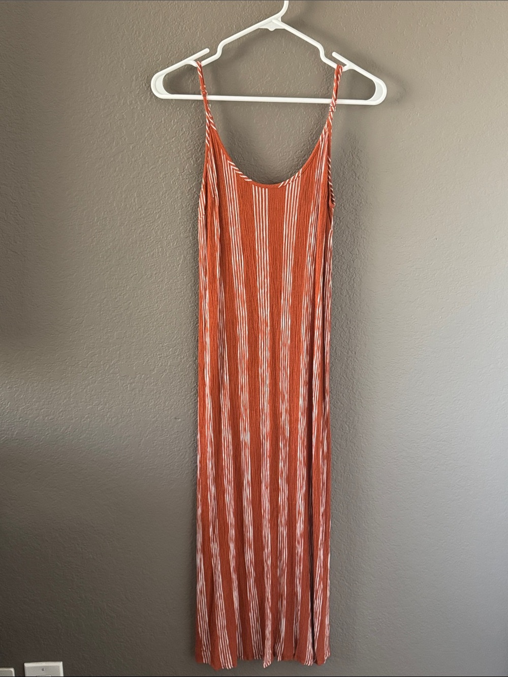 Rust Orange Striped Maxi Dress